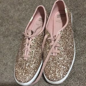 Kate Spade Glitter Lace Up Sneakers